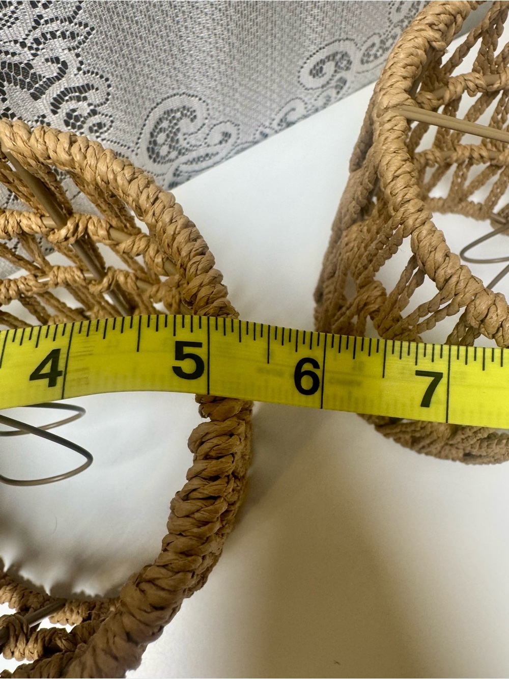 Natural Jute Rope Lamp Shades - Set of 2. Boho style. - Picture 2 of 3